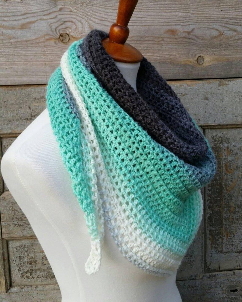 Mandala Triangle Scarf Crochet Pattern One Skein Crochet Etsy