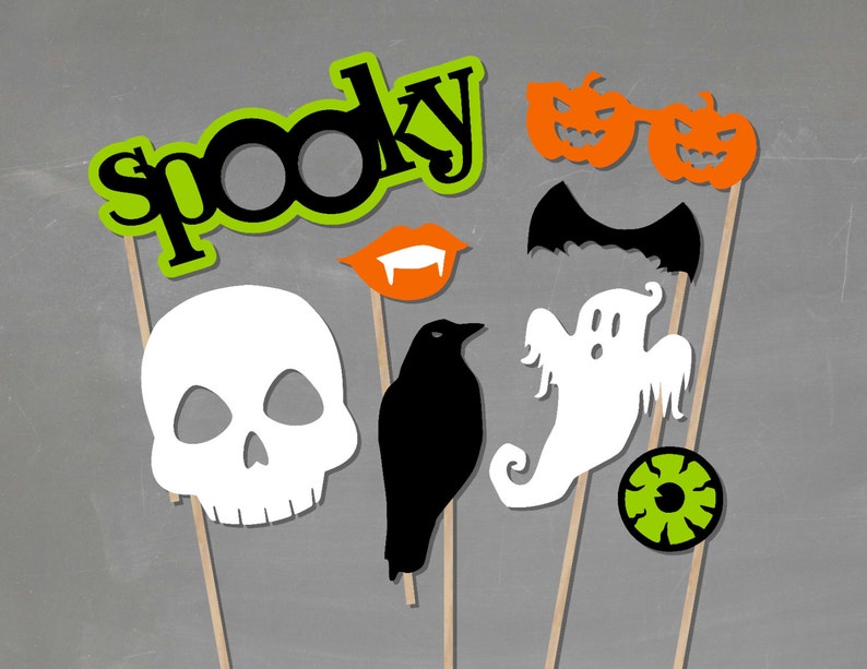 Spooky Halloween Photo Booth Props Halloween Photobooth Etsy