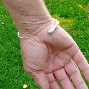 White Bronze Fly Fishing Cuff Bracelet, Fish Bone Inspired Cuff