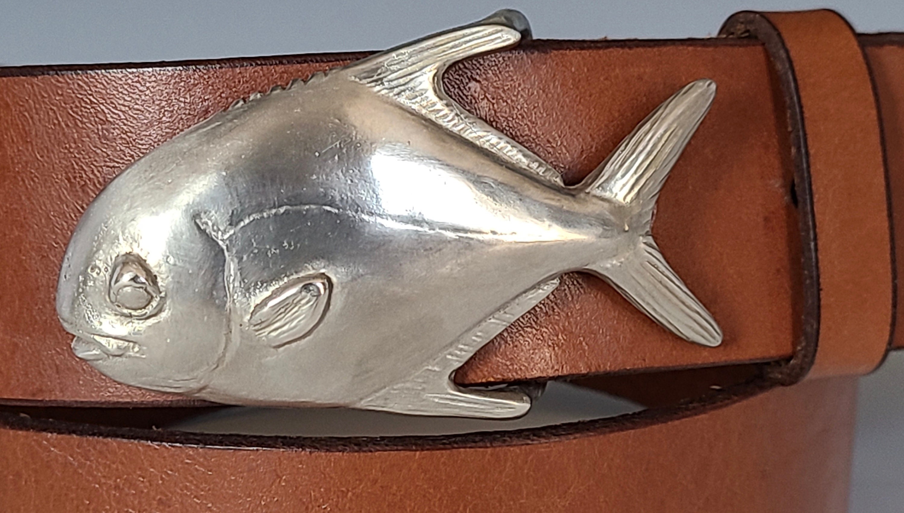 Fly Fishing Buckle, Fishing Belt, Fishing Buckle, Bronze Permit Fish,  Handmade Leather Belt, White Bronze Permit Fish, Buckle Fish Art -   Canada