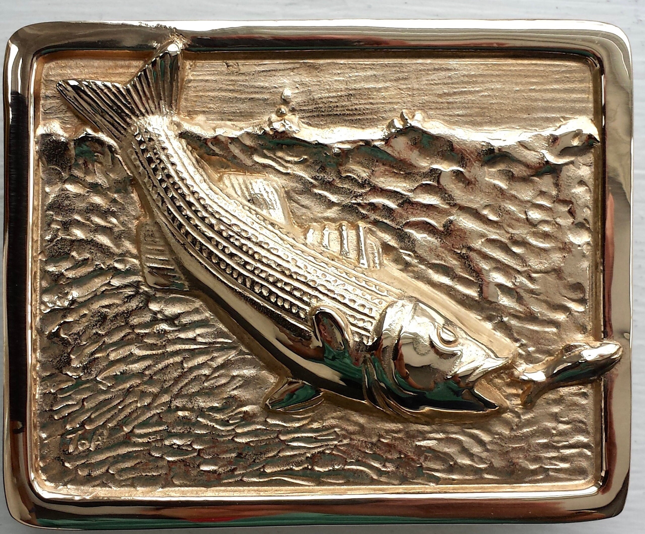 Handmade Mens Luxury Fishing Belt Bronze Striped Bass Buckle - Etsy