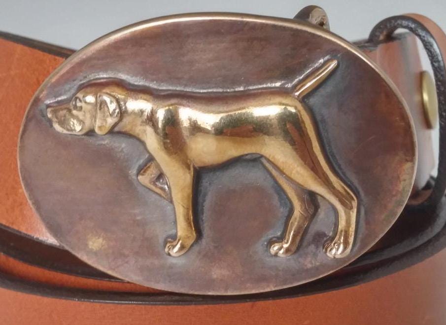 Vintage dog belt buckle ? Dog lover gift ❤️unique belt buckles dogs Belt Buckle with Dog, Golden Retriever Western Accessory The  main image 3