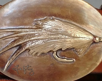 Signed Lefty's Deceiver Fly Bronze Belt Buckle: Limited Edition