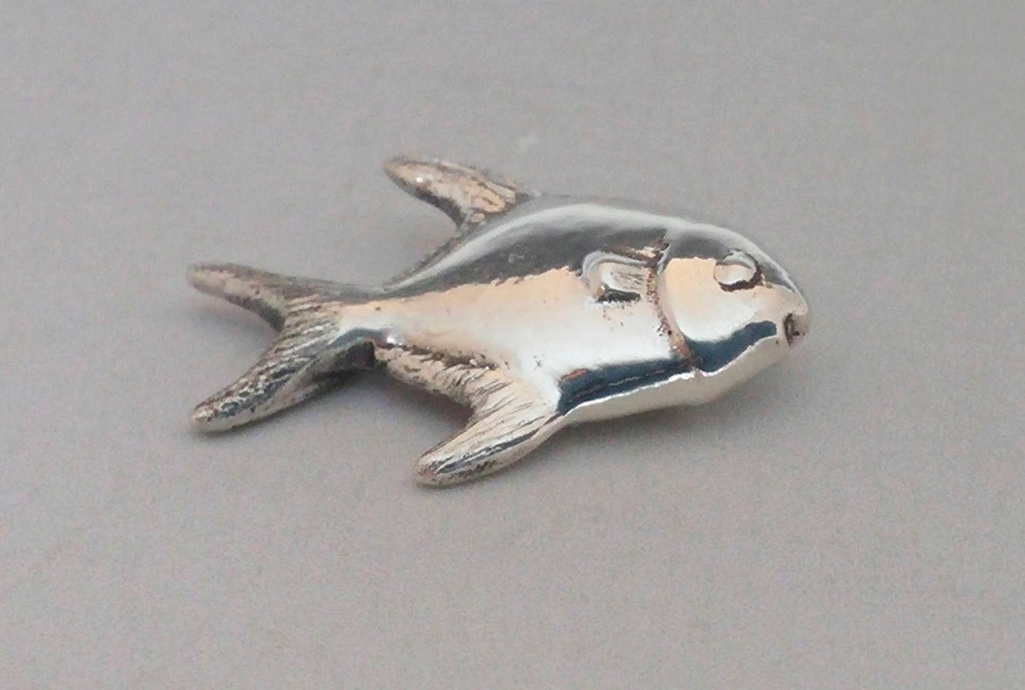 Sterling Silver Fish Dangle Earrings With Onyx Bead for Fly Fishing