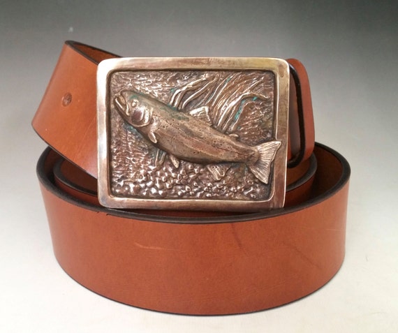 Fishing Belt, Handmade Bronze Trout Buckle Fly Fishing Buckle, Designer Belt,  Trout Belt Bronze Fly Fishing Belt, Fly Fishing Buckle -  Canada