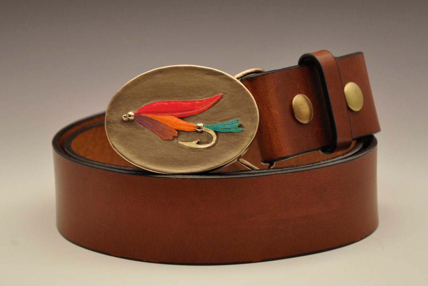 fly fishing belt buckle