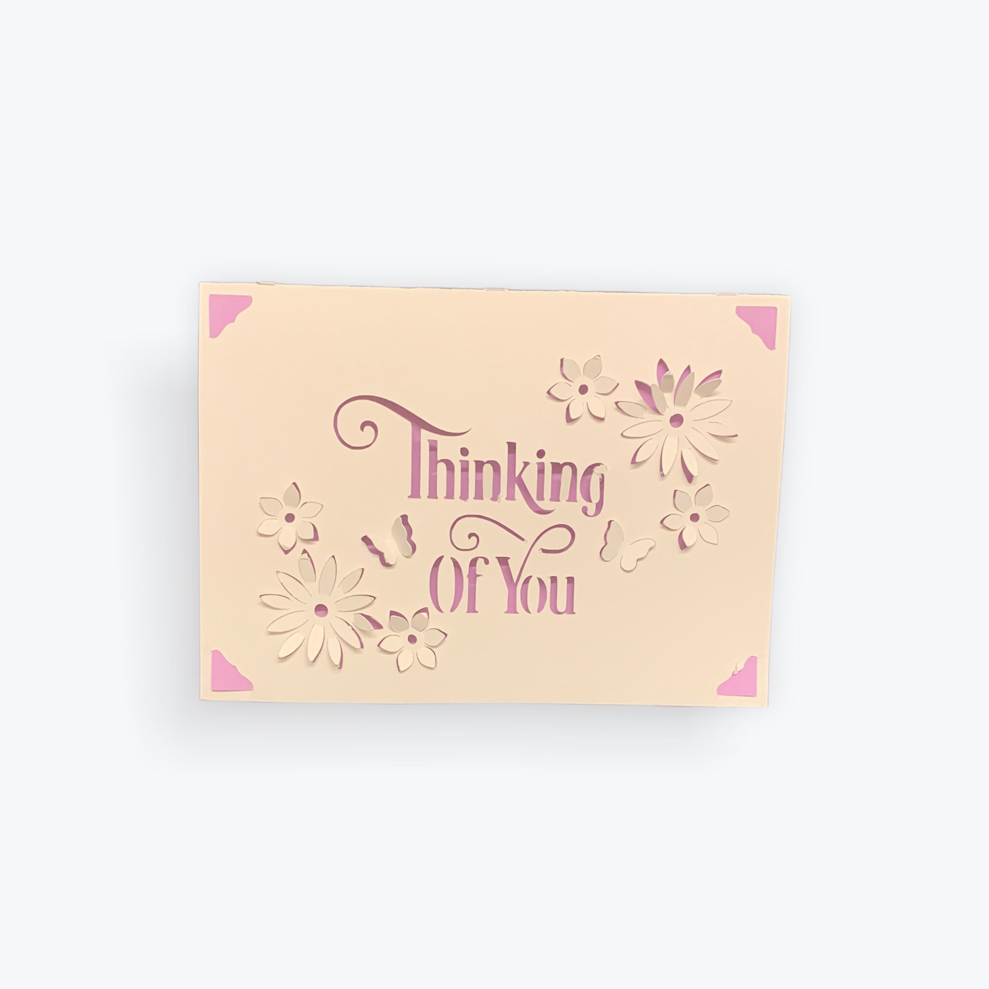 Thinking of You Card 3D Flower Handmade Paper Cut Floral - Etsy