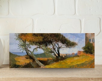 Original Italian Landscape Painting Impressionist Plein Air country Classical home decor idea