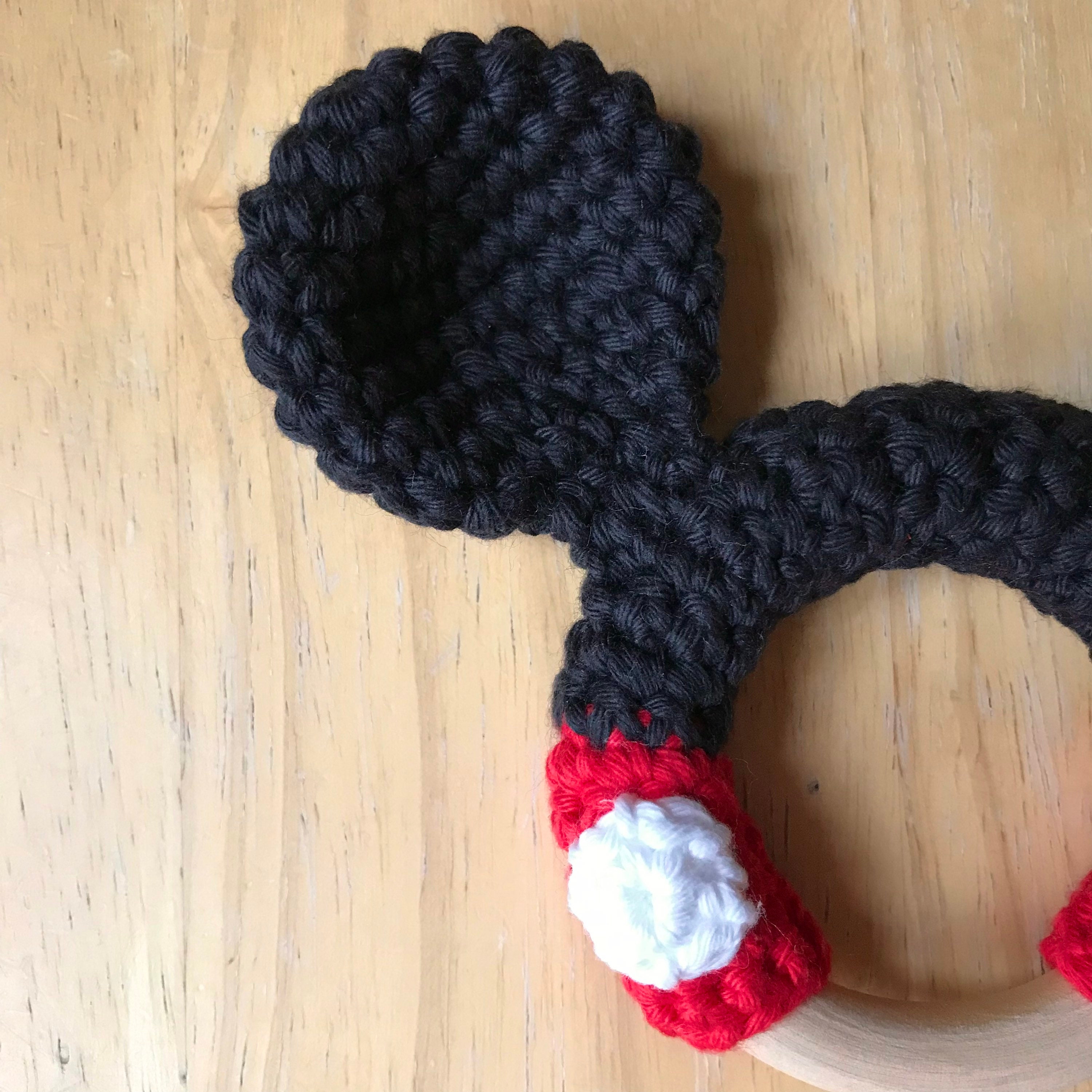 Mickey Mouse inspired crochet baby teething ring Etsy