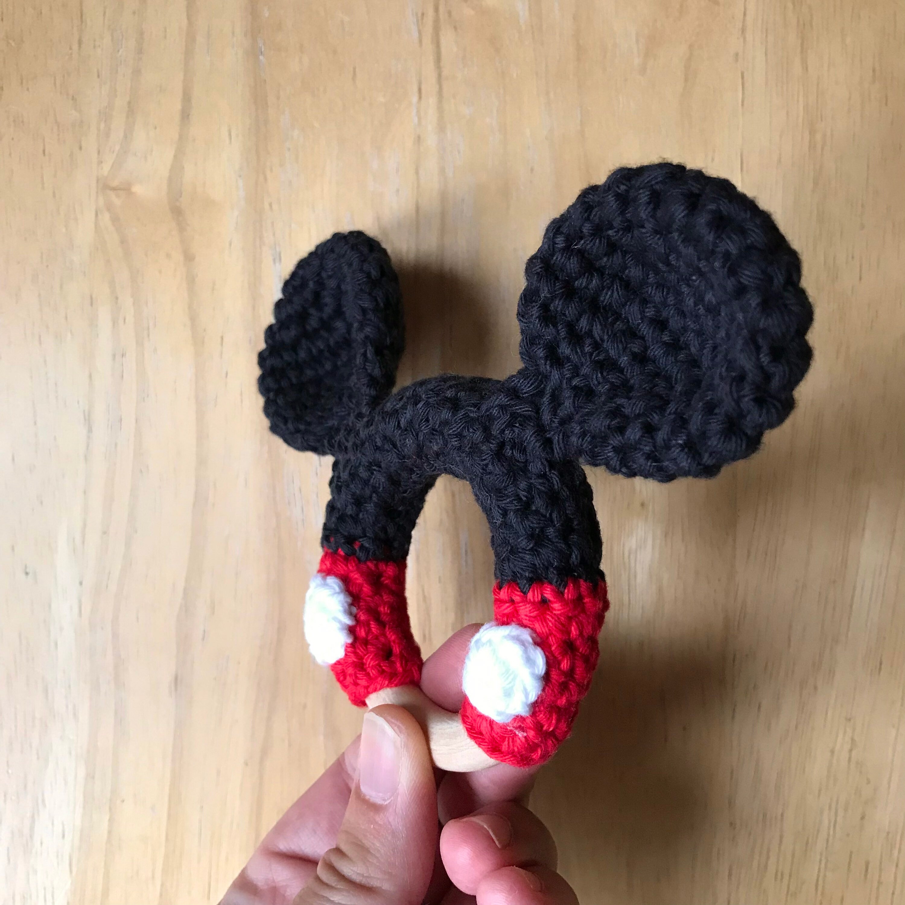 Mickey Mouse inspired crochet baby teething ring Etsy