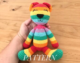 Amigurumi rainbow bear crochet pattern PDF