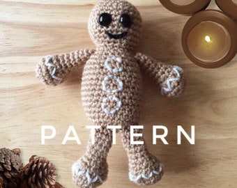 Patrón PDF muñeco de jengibre adorno navideño en crochet