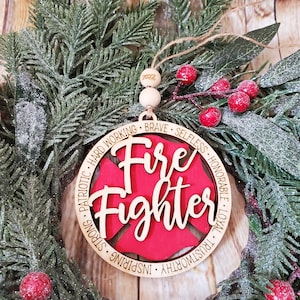 Firefighter ornament, fireman ornament