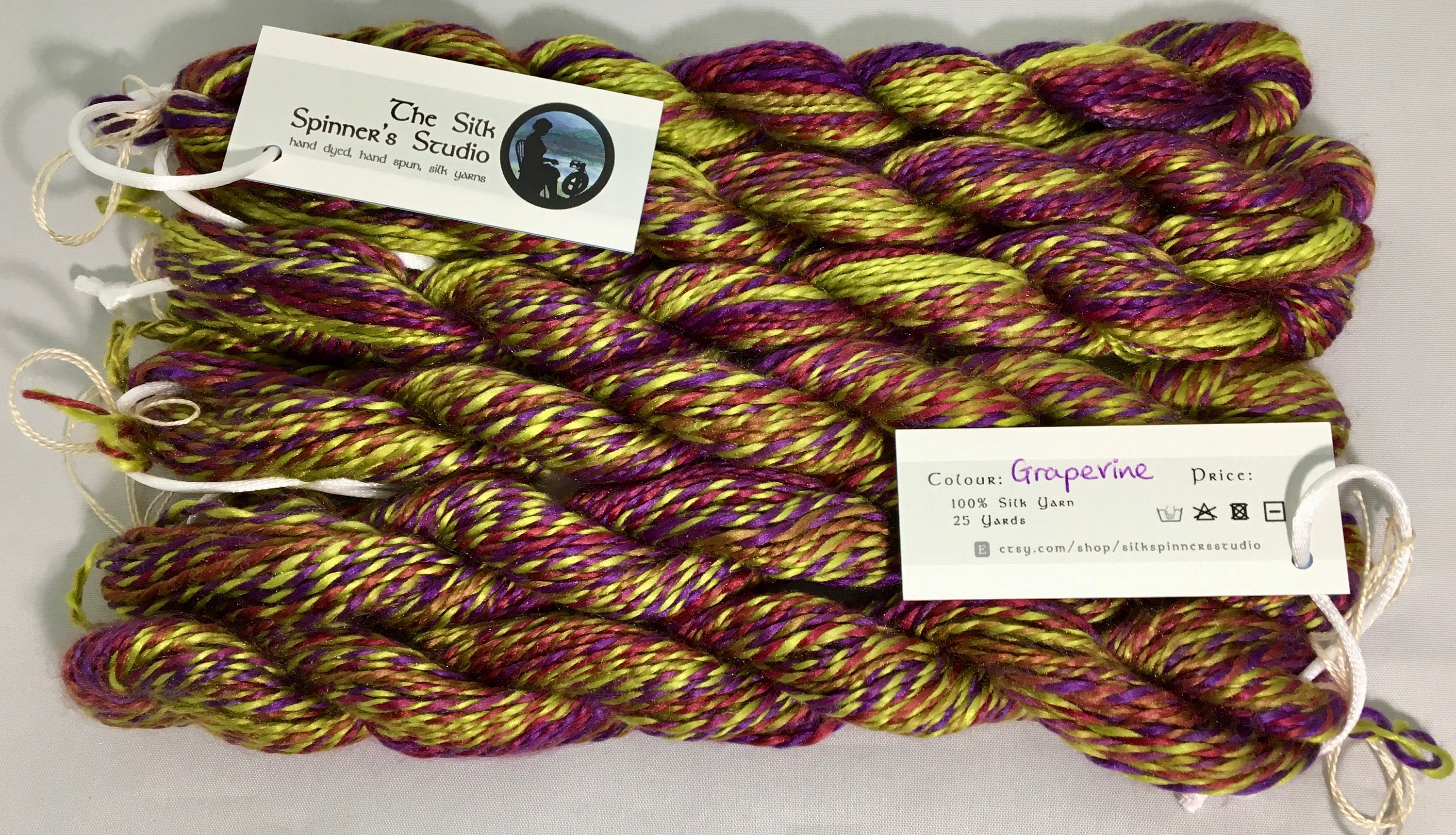 100 Silk Yarn Mini Skein the '25yd Collection' Hand Etsy UK