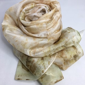 Eco Dyed rectangular, 100% Pure Silk Scarf