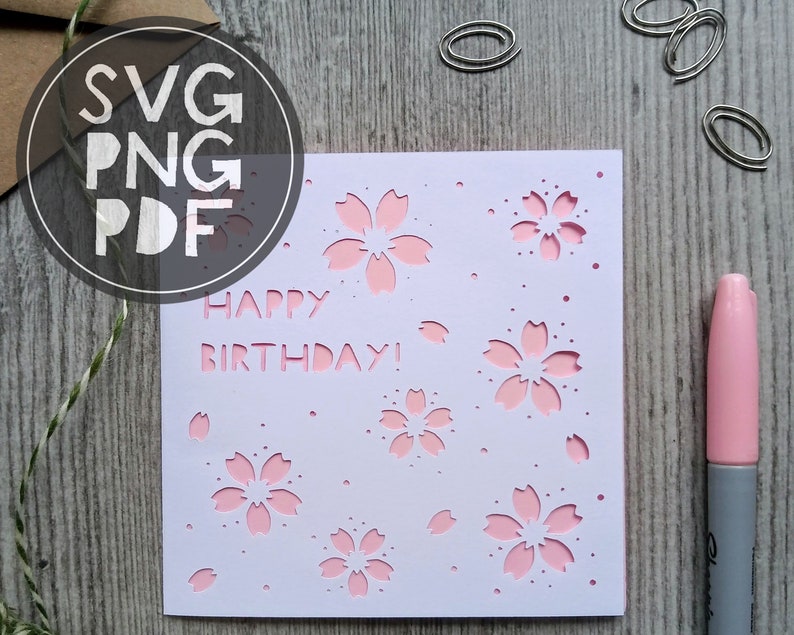 Download Svg Png Pdf Digital Cutting File Cherry Blossom Happy Etsy