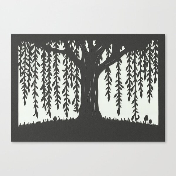 A4 Willow Tree Papercut Print - unframed - eco-friendly recycled sustainable artwork - 9th wedding anniversary gift idea