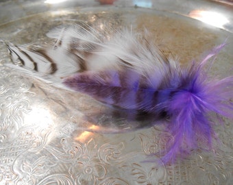 The ONTARIO Collection.Tie Fly Boutonniere Fishing Wedding 1920 ButtonHole White Purple Grape Lavender Grey Vikings Pheasant Feather Lilac