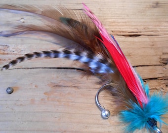 The GREAT GATSBY~ HAMPTONS Groom Collection.Tie Fly Boutonniere Wedding Summer 1920 ButtonHole Lapel Rainbow Fish Men Gift Pheasant Feather
