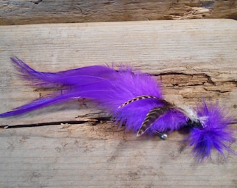 The KARLEY Collection.Boutonniere Tie Fly Vikings Groom Fishing Minnesota Pheasant Purple White Prince Wedding Feather Lilac Grape Violet