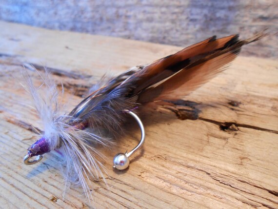 The PHEASANT BAY Collection.buttonhole Tie Fly Fish Boutonniere Wedding  Royal Pheasant Feather Brown Cobalt Blue Rustic Fall Groom Men Hook 