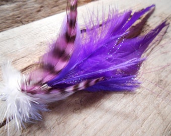 The PURPLE REIGN Collection.Boutonniere Tie Fly Vikings Groom Fishing Minnesota Pheasant Purple White Pin Wedding Feather Lilac Grape Violet