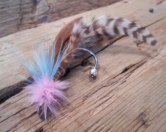 The BUCKINGHAM Collection.Boutonniere Tie Fly Rose Quartz Serenity Wedding Pheasant Feather Gender Reveal Pink Blue 16 Boy Girl Fishing Baby