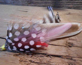 The ROCKY GROVE Collection SET.15 Boutonniere TieFly Fish Rose Quartz Blush PolkaDot Pheasant Feather Wedding Coral PinkGold Gift Buttonhole