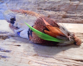 The HUDSON'S BAY Collection.Boutonniere Tie Fly Fishing ButtonHole England Point 1670 Pheasant Feather Wedding Groom Leather Camp Blanket