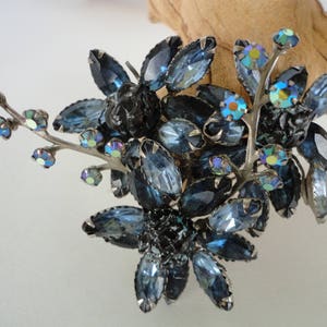 Vintage Blue Rhinestone Brooch