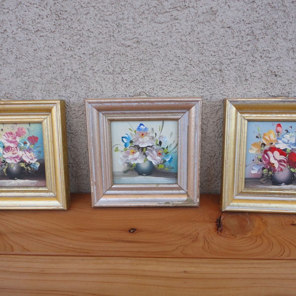 Three Miniature Floral Paintings