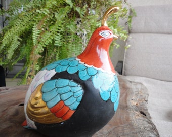 Porcelain Crowned Bird Figurine