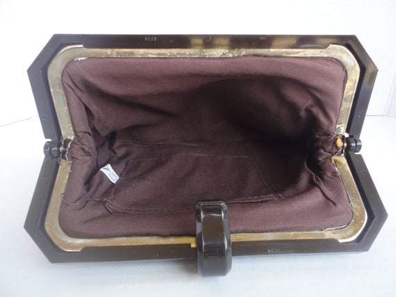 Brown La Regale Patchwork Clutch - image 7