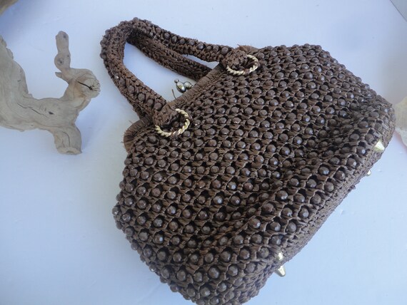 Marchioness Brown Beaded Purse - image 4