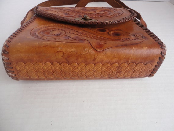 Tooled Leather Purse With Asymmetrical Flap - image 5