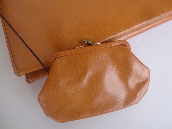 Meeker Made Leather Clutch With Matching Change P… - image 5