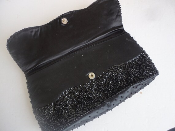 Black Beaded Clutch - image 4