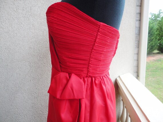 Rustic Red Denim Strapless Dress main image 1