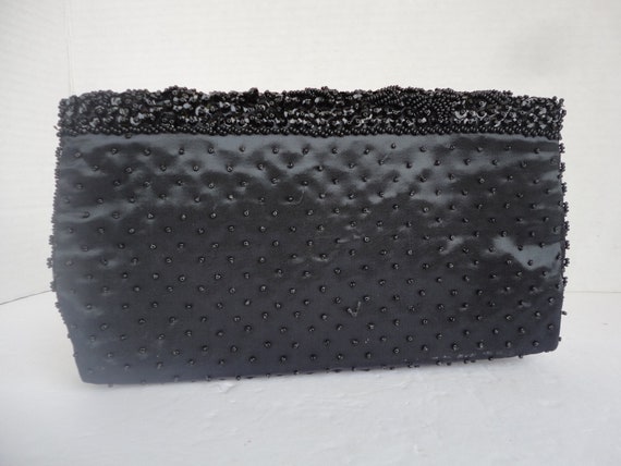 Black Beaded Clutch - image 2