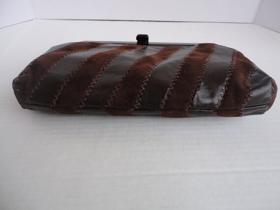 Brown La Regale Patchwork Clutch - image 4