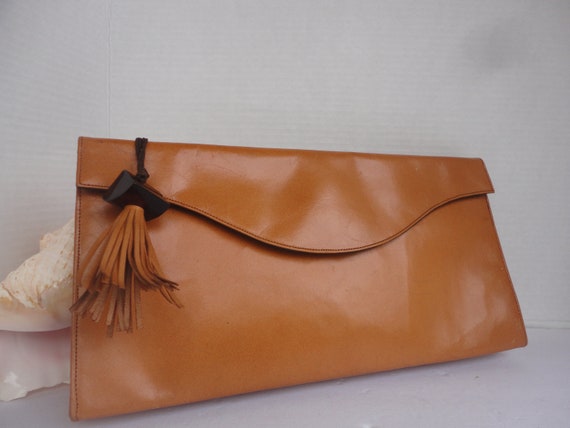 Meeker Made Leather Clutch With Matching Change P… - image 1