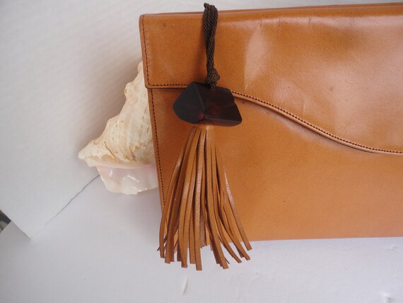 Meeker Made Leather Clutch With Matching Change P… - image 2