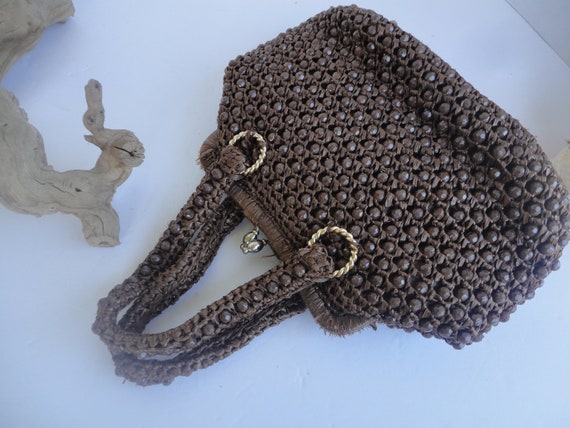 Marchioness Brown Beaded Purse - image 6