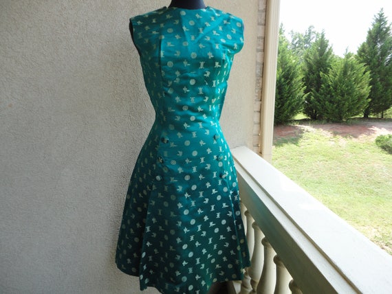 Emerald Green Asian Design Dress - image 1