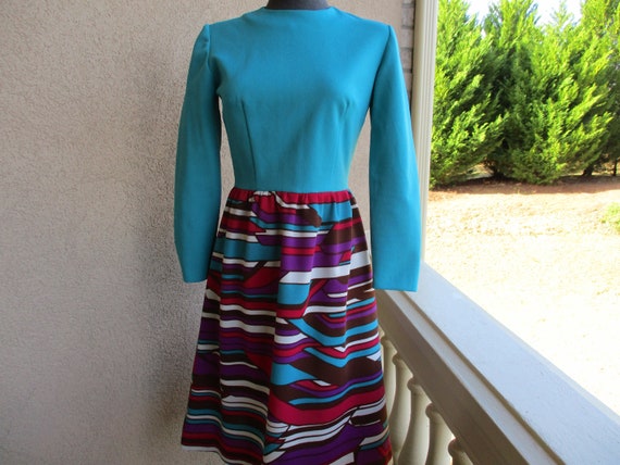 Colorful Abstract Print Dress - image 2