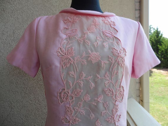 ERF-D48EQ015E36 PINK EMBROIDERED DRESS main image 1