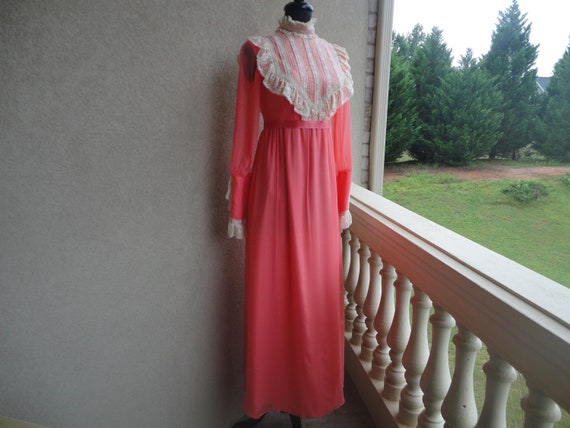coral color maxi dress