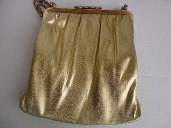 Gold Lame Handbag - image 1