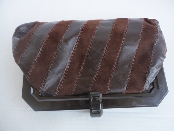 Brown La Regale Patchwork Clutch - image 5