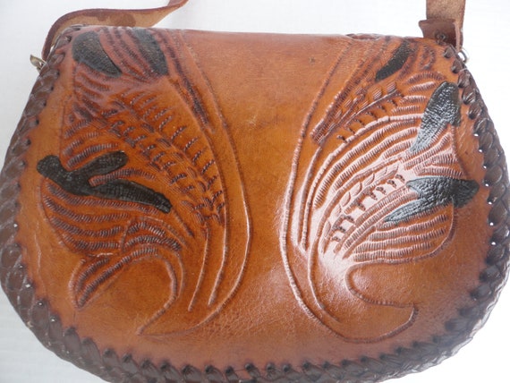 Tooled Leather Shoulder Bag - image 9